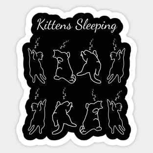 Kittens sleeping lazy cute cats Sticker